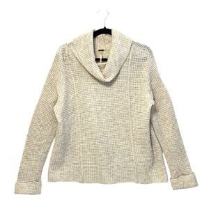Free People Sidewinder Waffle Knit Wool Sweater Women's Sz XS Beige Oversized
